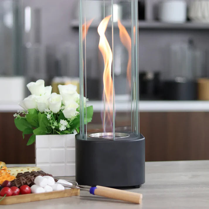 Spiral Tabletop Fireplace Lamp