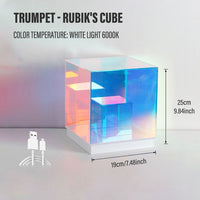 RGB Tesseract Cube Rechargeable Table Lamp