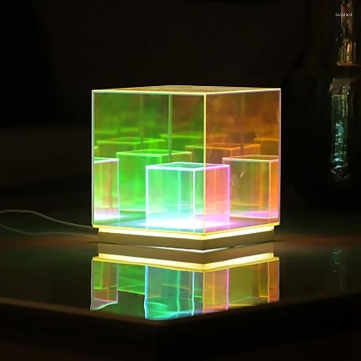 RGB Tesseract Cube Rechargeable Table Lamp