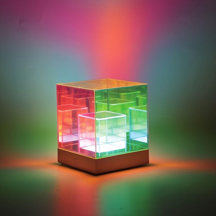 RGB Tesseract Cube Rechargeable Table Lamp