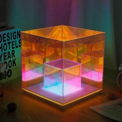 RGB Tesseract Cube Rechargeable Table Lamp