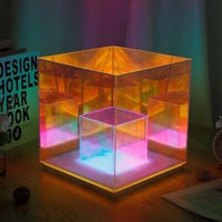 RGB Tesseract Cube Rechargeable Table Lamp