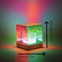 3D Art Cube Acrylic lamp, Decorative Table Lamp, Colour Changing Touch Lamp - Kalesh Monk