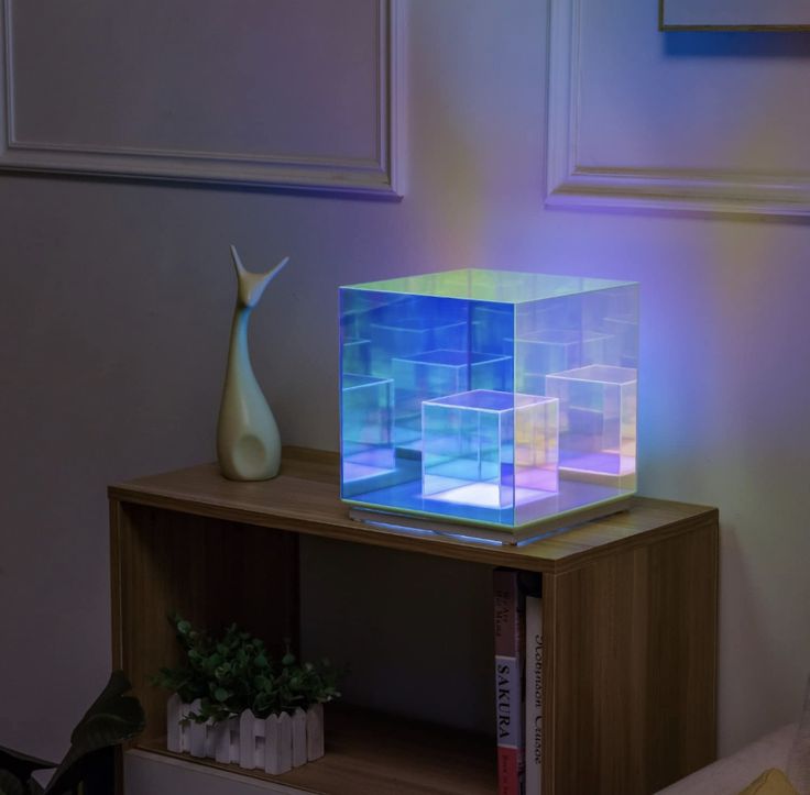 3D Art Cube Acrylic lamp, Decorative Table Lamp, Colour Changing Touch Lamp - Kalesh Monk