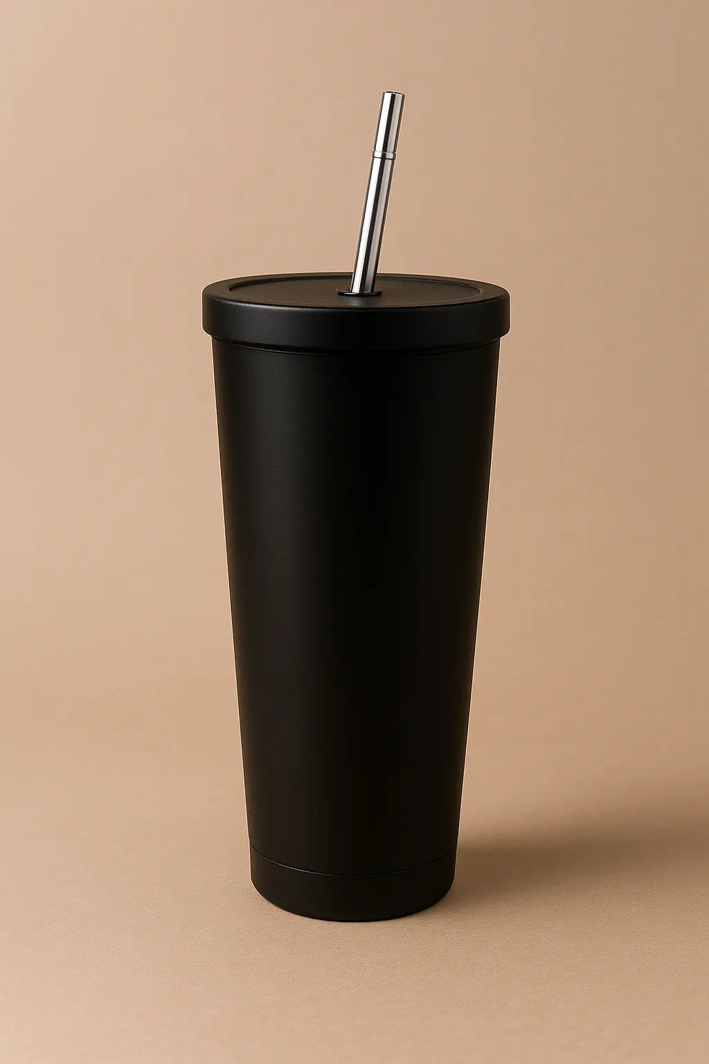 Tumbler Bottle | Tumbler with Straw and Lid, Insulated Tumbler, Double Wall Insulated Travel Tumbler, Hot & Cold Thermos Sipper, Stainless Steel Leak Proof (Black)