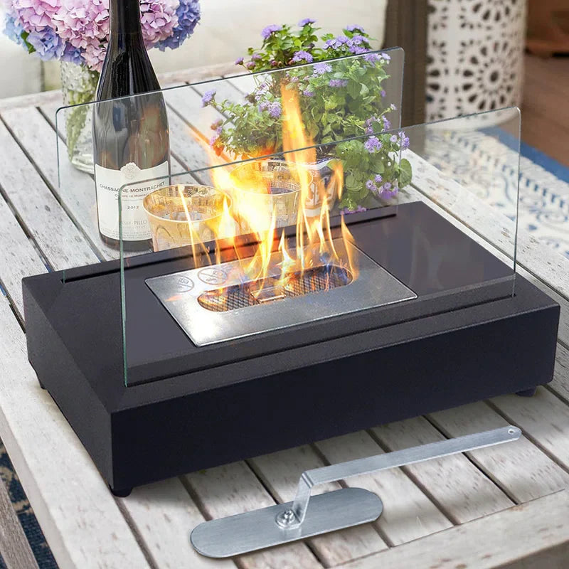 Rectangle Tabletop Fireplace Lamp