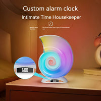 Conch Music Light Lamp, Desktop Smart Speaker Atmosphere Light, Alarm Clock Wake Up Light, Symphony Dynamic Smart Night Light Table Lamp, APP Control Light Adjustment with 2000mAh Battery - Kalesh Monk