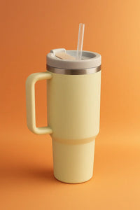 1180ml Stainless Steel Insulated Tumbler with Handle & Straw – Big Mood Mug for Coffee, Water, Iced Drinks | Leak-Proof, BPA-Free, Travel-Ready & Desk-Approved – Sip Hot, Sip Cold, Stay Kalesh