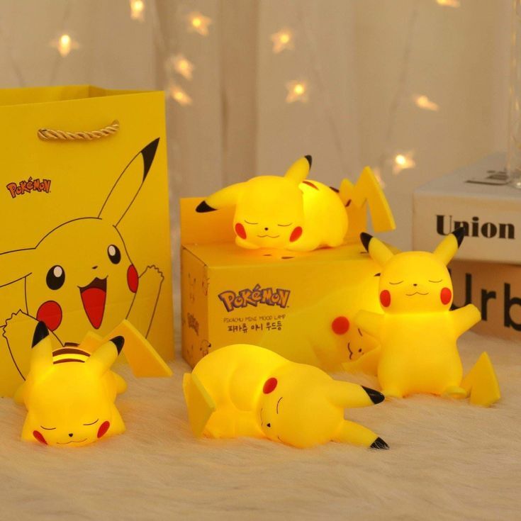 pikachu action figure night light lamp ( pack of 4 ) - Kalesh Monk