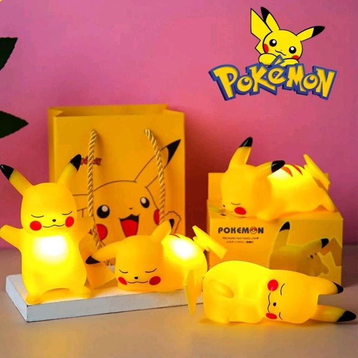 pikachu action figure night light lamp ( pack of 4 ) - Kalesh Monk