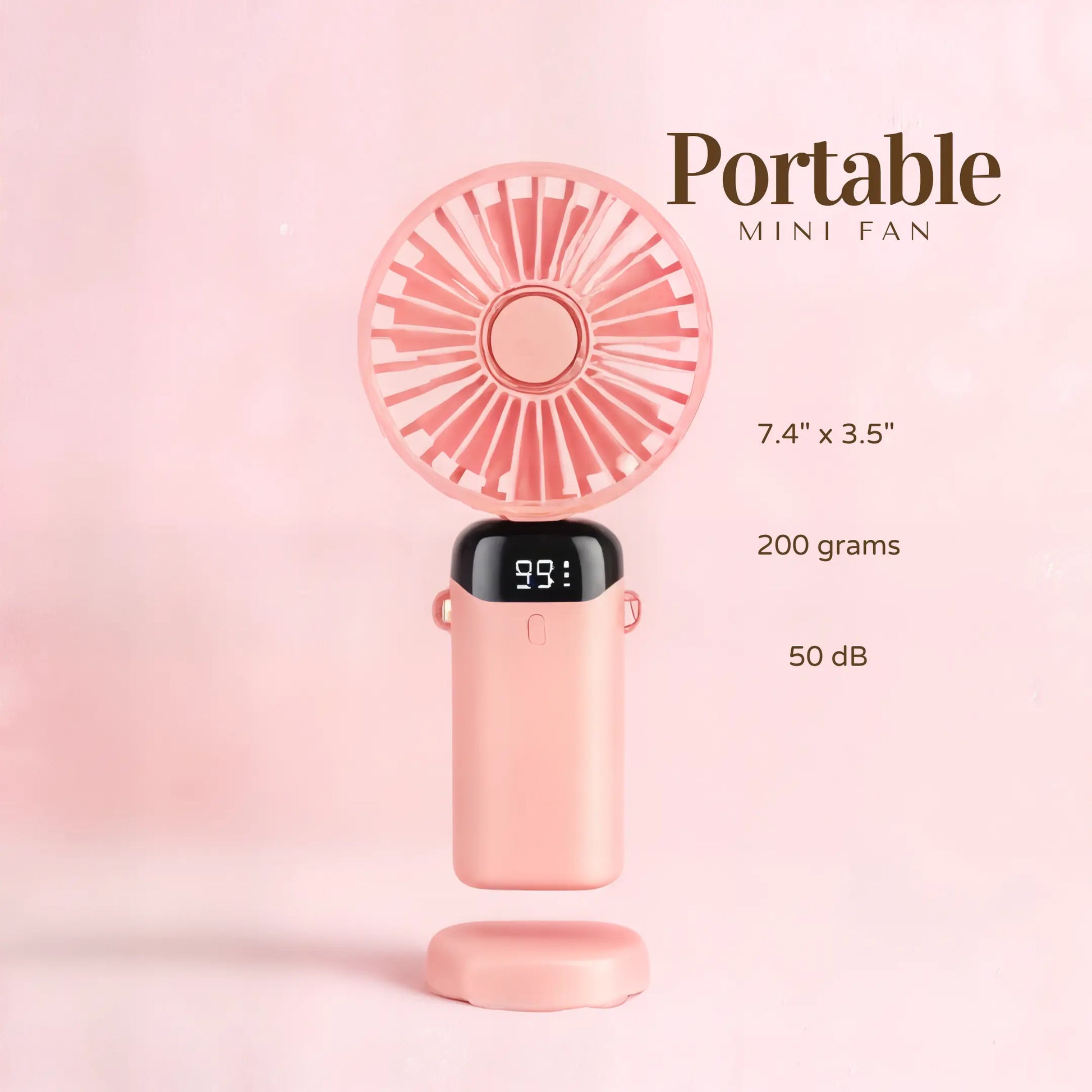 Portable Handheld Fan – Foldable, Rechargeable & USB-Powered Cooling Fan with LED Display - Kalesh Monk