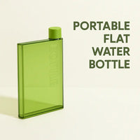 Slim Flat Water Bottle 400ml – Notebook Style, Leakproof & BPA-Free Plastic | Portable, Scratch-Resistant, Pocket-Friendly Travel Bottle for Office, Gym & Daily Use