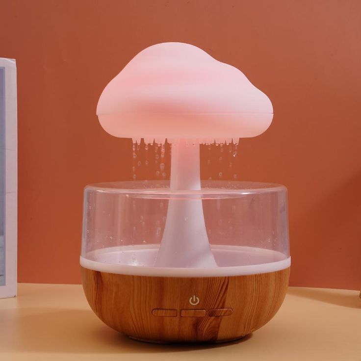 Rain Cloud Humidifier Water Drip, Mushroom Humidifier Waterfall Lamp, Mushroom Diffuser, Cloud Humidifier Rain Drop, Rain Sounds for Sleeping, Rain Cloud Diffuser - Kalesh Monk