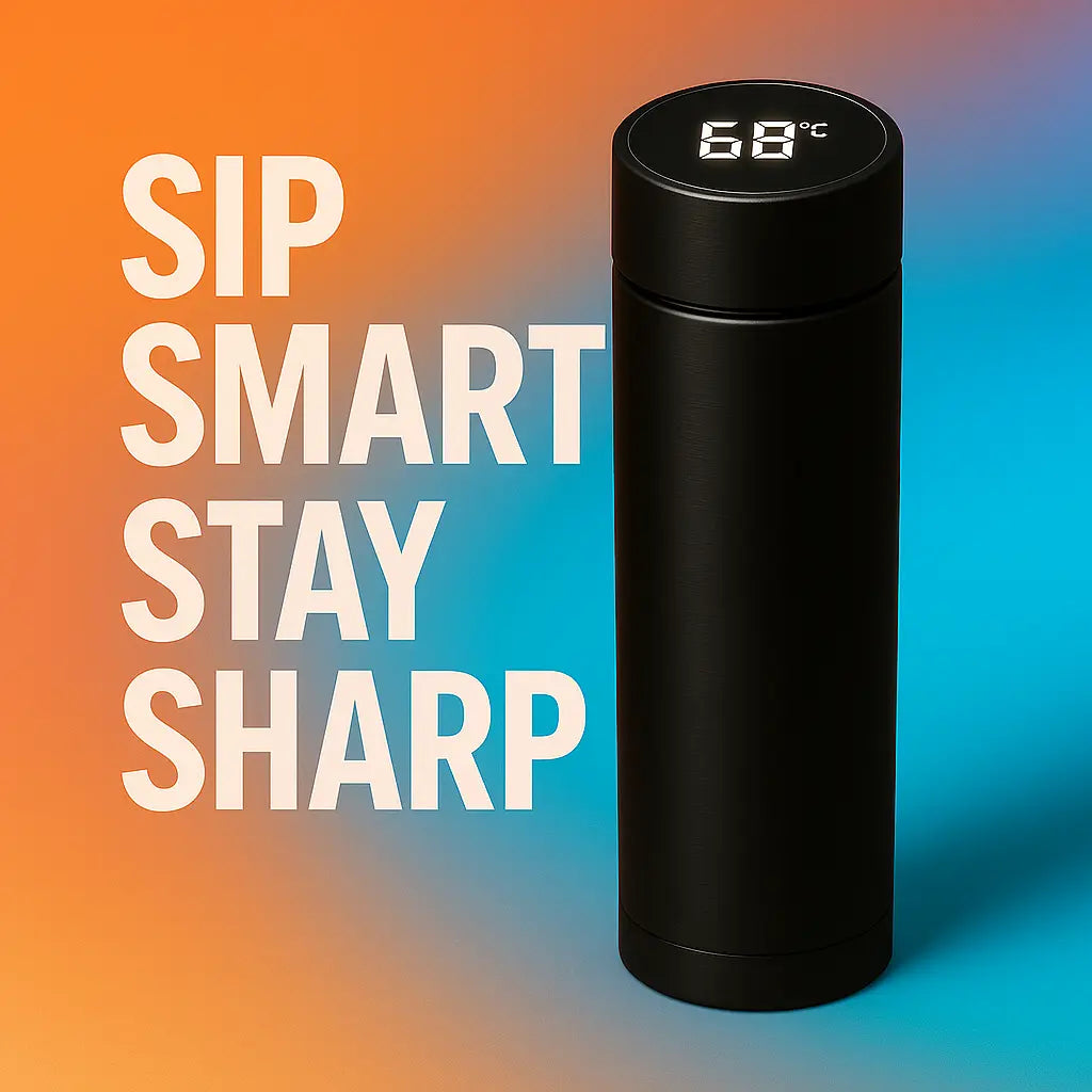 Smart LED Temperature Display Bottle – 500ml Black Stainless Steel Thermos Flask for Hot & Cold Drinks | Insulated Leakproof Travel Bottle  (Pack of 1, Black, Steel)