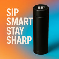 Smart LED Temperature Display Bottle – 500ml Black Stainless Steel Thermos Flask for Hot & Cold Drinks | Insulated Leakproof Travel Bottle  (Pack of 1, Black, Steel)