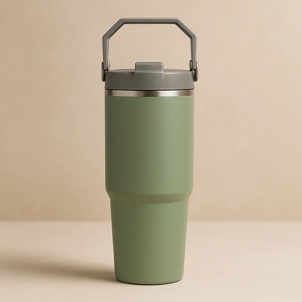 Stainless Steel THERMAL INSULATED TRAVEL MUGWITH CARRY HANDLE, For Office