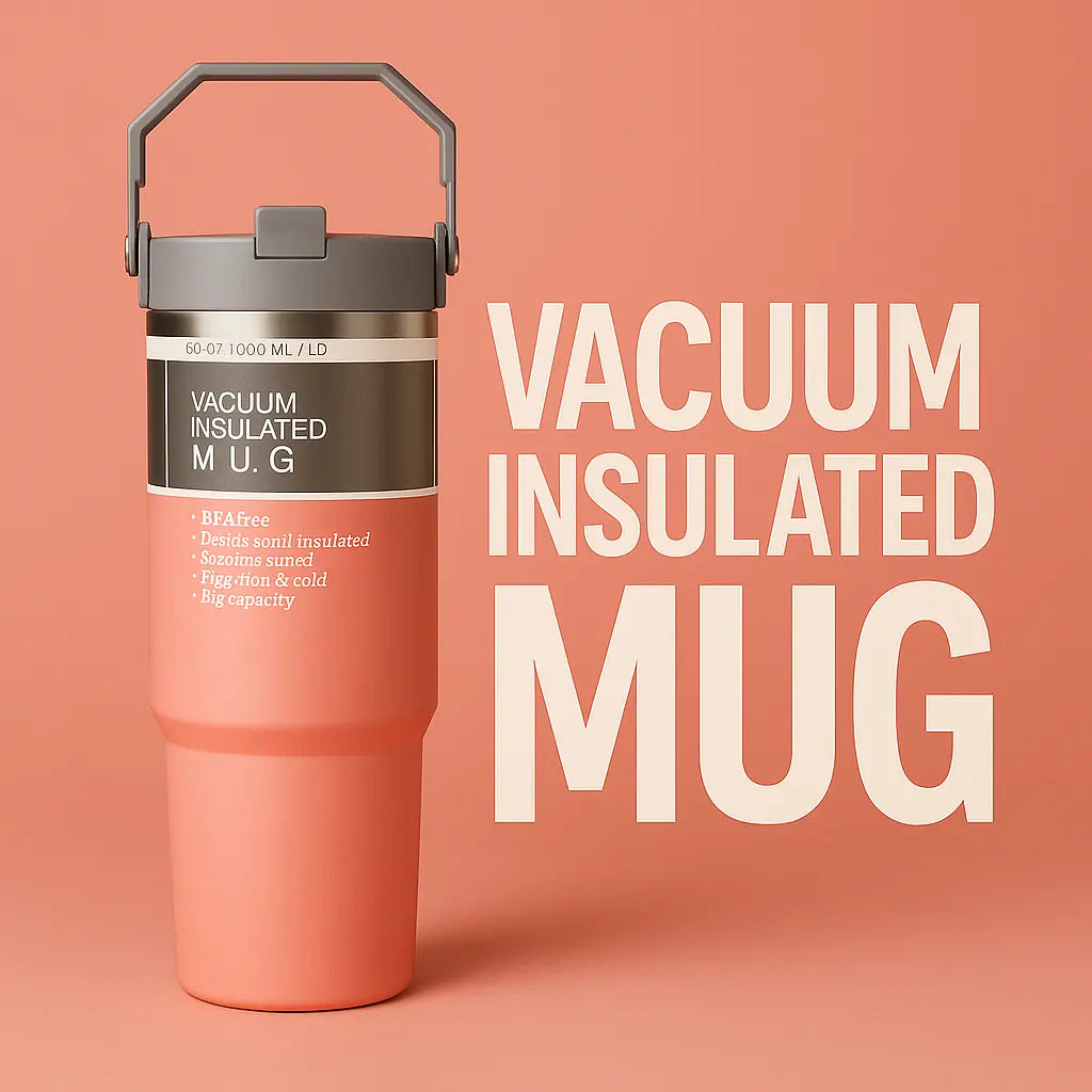 Stainless Steel THERMAL INSULATED TRAVEL MUGWITH CARRY HANDLE, For Office