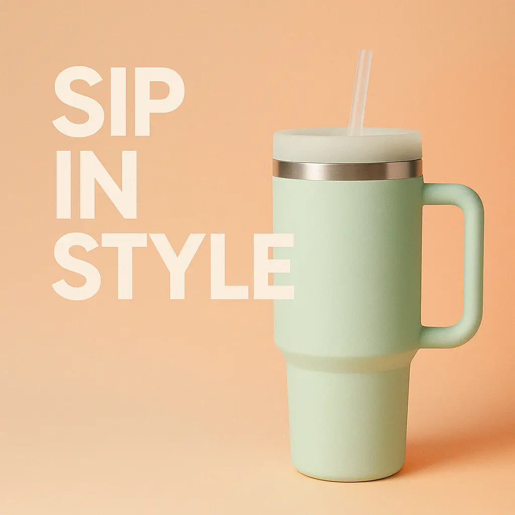 1180ml Stainless Steel Insulated Tumbler with Handle & Straw – Big Mood Mug for Coffee, Water, Iced Drinks | Leak-Proof, BPA-Free, Travel-Ready & Desk-Approved – Sip Hot, Sip Cold, Stay Kalesh