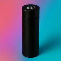 Smart LED Temperature Display Bottle – 500ml Black Stainless Steel Thermos Flask for Hot & Cold Drinks | Insulated Leakproof Travel Bottle  (Pack of 1, Black, Steel)