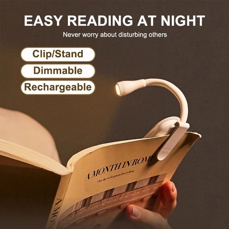 Reading Light Book Lamp for Bed, Book Reading Lover Gifts for Women Men, Clip on LED Book Light Rechargeable USB Portable 3 Color Temperatures Stepless Dimming Light . - Kalesh Monk