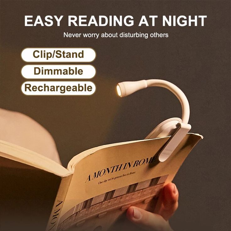 Reading Light Book Lamp for Bed, Book Reading Lover Gifts for Women Men, Clip on LED Book Light Rechargeable USB Portable 3 Color Temperatures Stepless Dimming Light .