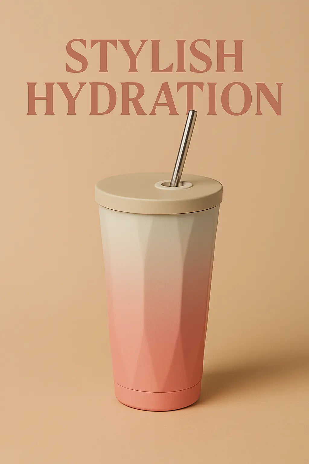 Gradient Stainless Steel Vacuum Insulated Tumbler with Lid & Straw | Reusable Travel Coffee Cup for Hot & Cold Drinks – 500ml