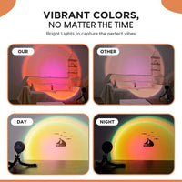 Sunset Lamp Projection Lamp Night Light, 360 Degree Rotation Romantic 16 Colors Changing Night Light With Remote For Adults, Photography, Vlog, Selfie, Party, reels etc. - Kalesh Monk