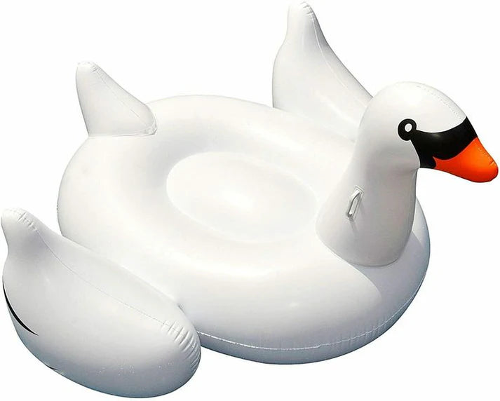 Swan pool inflatables boat,Water inflatable little swan floating row pvc blowing white swan floating bed for pool in hot summers. - Kalesh Monk