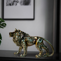 Lion Metallic Artifact Regal Roar Figurine