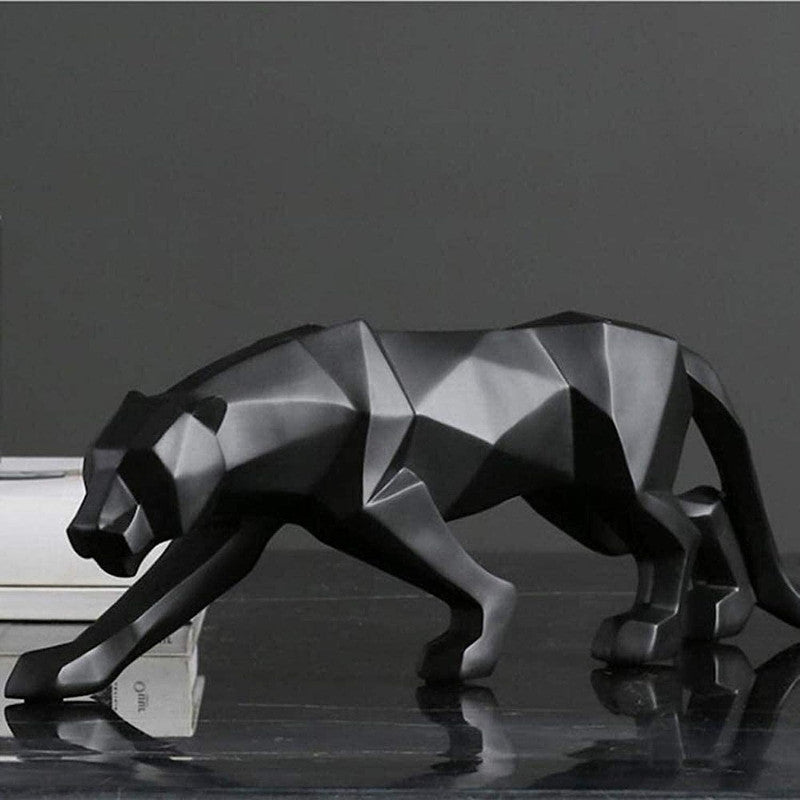 Decorative Black Jaguar Panther Statue Showpiece Leopard Resin Animal Sculpture Decorative Showpiece - Kalesh Monk
