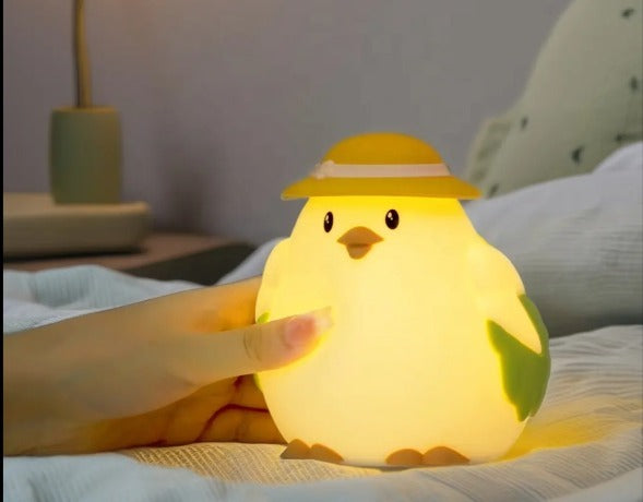 Chicken Silicone LED Night Light with Adjustable Touch Sensor USB Rechargeable for Bedroom - Kalesh Monk