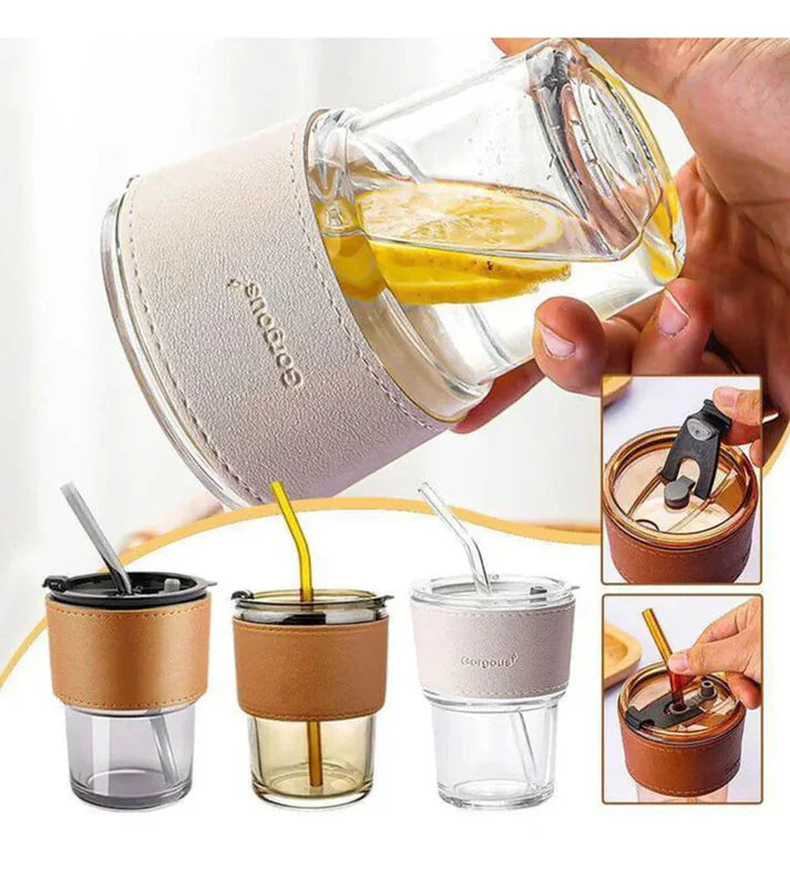 Leather glass tumbler - Kalesh Monk