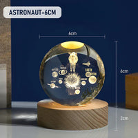 3D Crystal Ball Nightlight Decolamp Solar System Model Decor Science Astronomy Universe Cool Desk Present Space Gifts Decor,