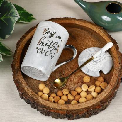 Best Brother Ever Gifts for Raksha Bandhan Ceramic Coffee Mug (400 ml) - Kalesh Monk