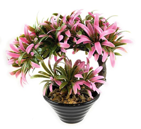 Bonsai Artificial Plant With Pvc Pot ( Pink Colour )