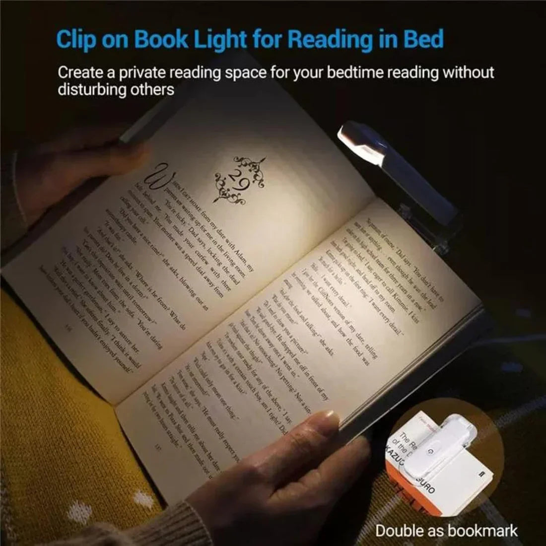 Rechargeable Book Reading Light | Brightness and Temperature Adjustable - Kalesh Monk