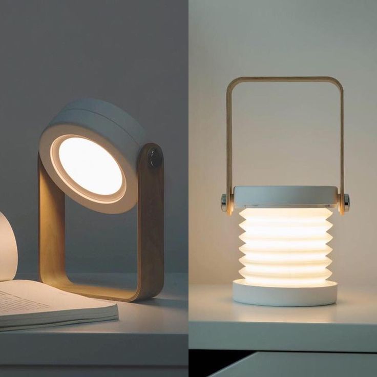 4-in-1 Foldable Table Lamp, USB Rechargeable LED Light, Wooden Handle Portable Lantern Light and Flashlight - Kalesh Monk