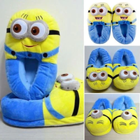 Minions Slippers Plush Lining Non Slip Winter House Slippers for Couples Christmas Gift (Universal Size)