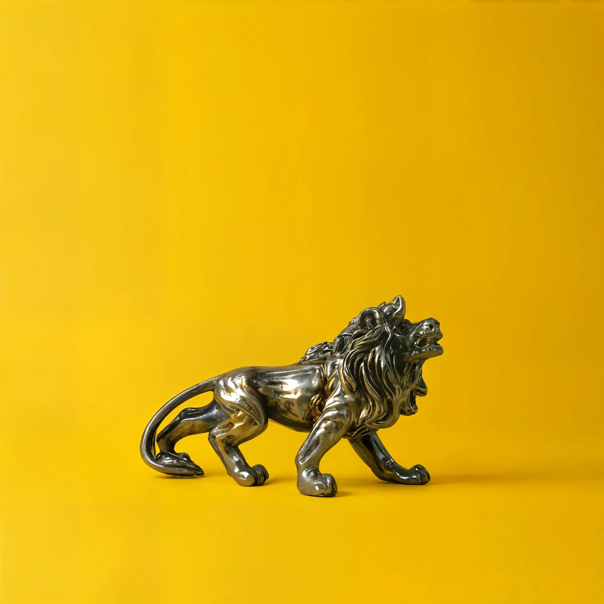 Lion Metallic Artifact Regal Roar Figurine