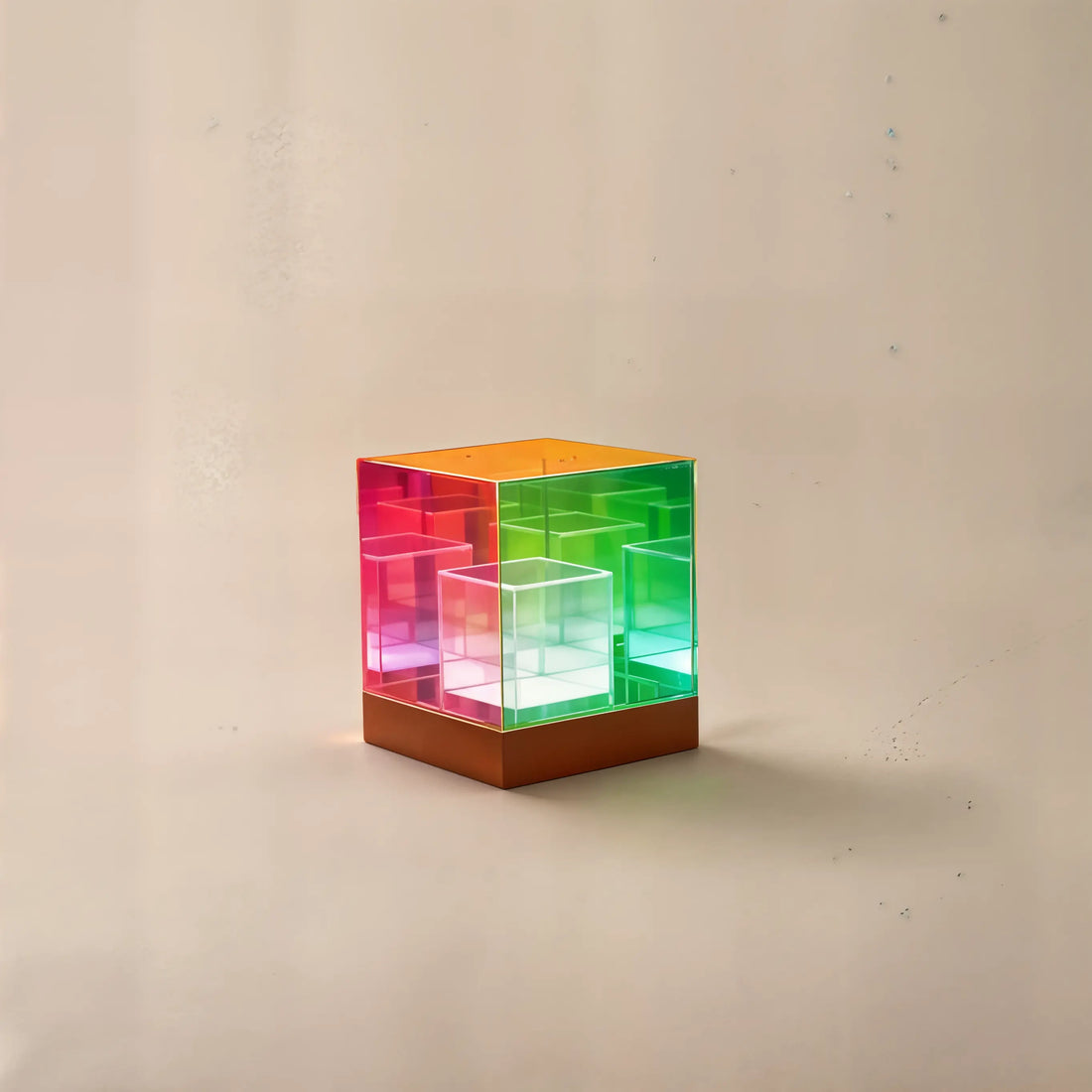 RGB Tesseract Cube Rechargeable Table Lamp