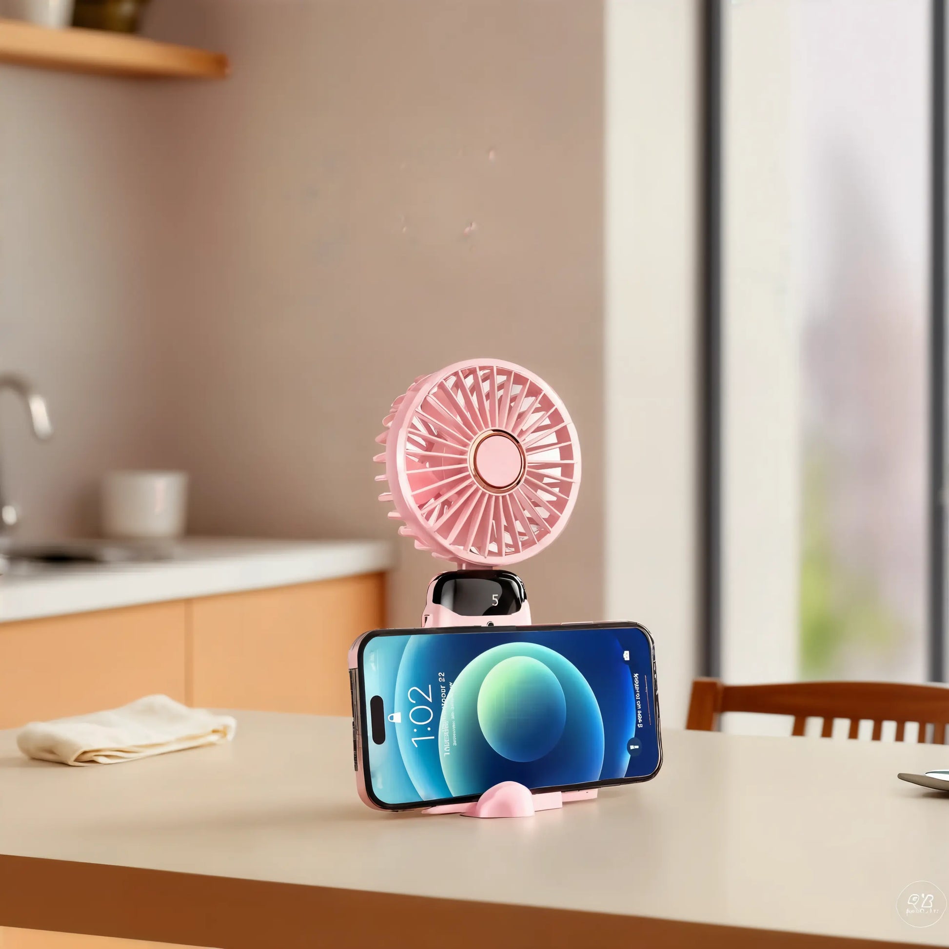 Portable Handheld Fan – Foldable, Rechargeable & USB-Powered Cooling Fan with LED Display - Kalesh Monk