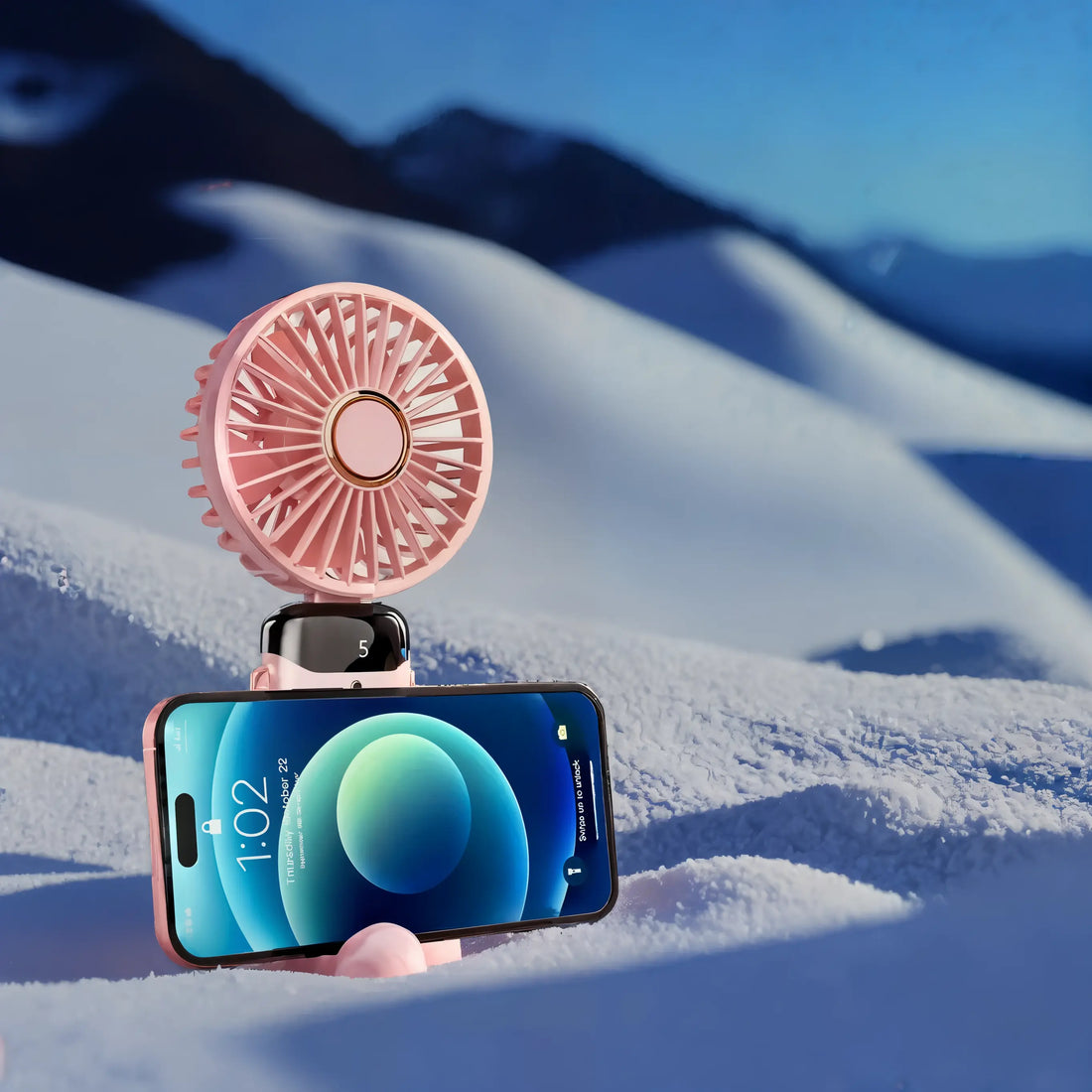 Portable Handheld Fan – Foldable, Rechargeable & USB-Powered Cooling Fan with LED Display - Kalesh Monk