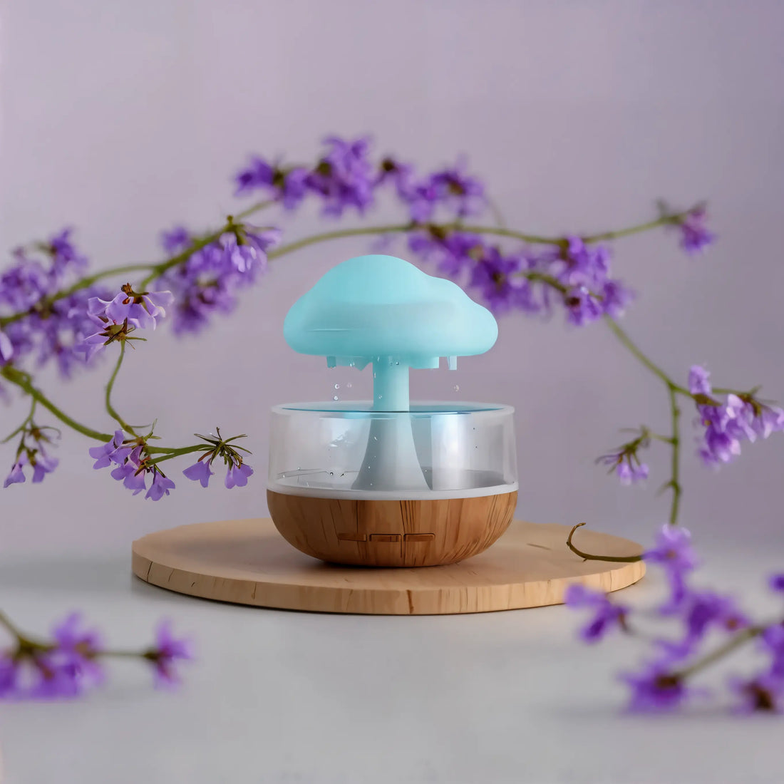 Rain Cloud Humidifier Water Drip, Mushroom Humidifier Waterfall Lamp, Mushroom Diffuser, Cloud Humidifier Rain Drop, Rain Sounds for Sleeping, Rain Cloud Diffuser