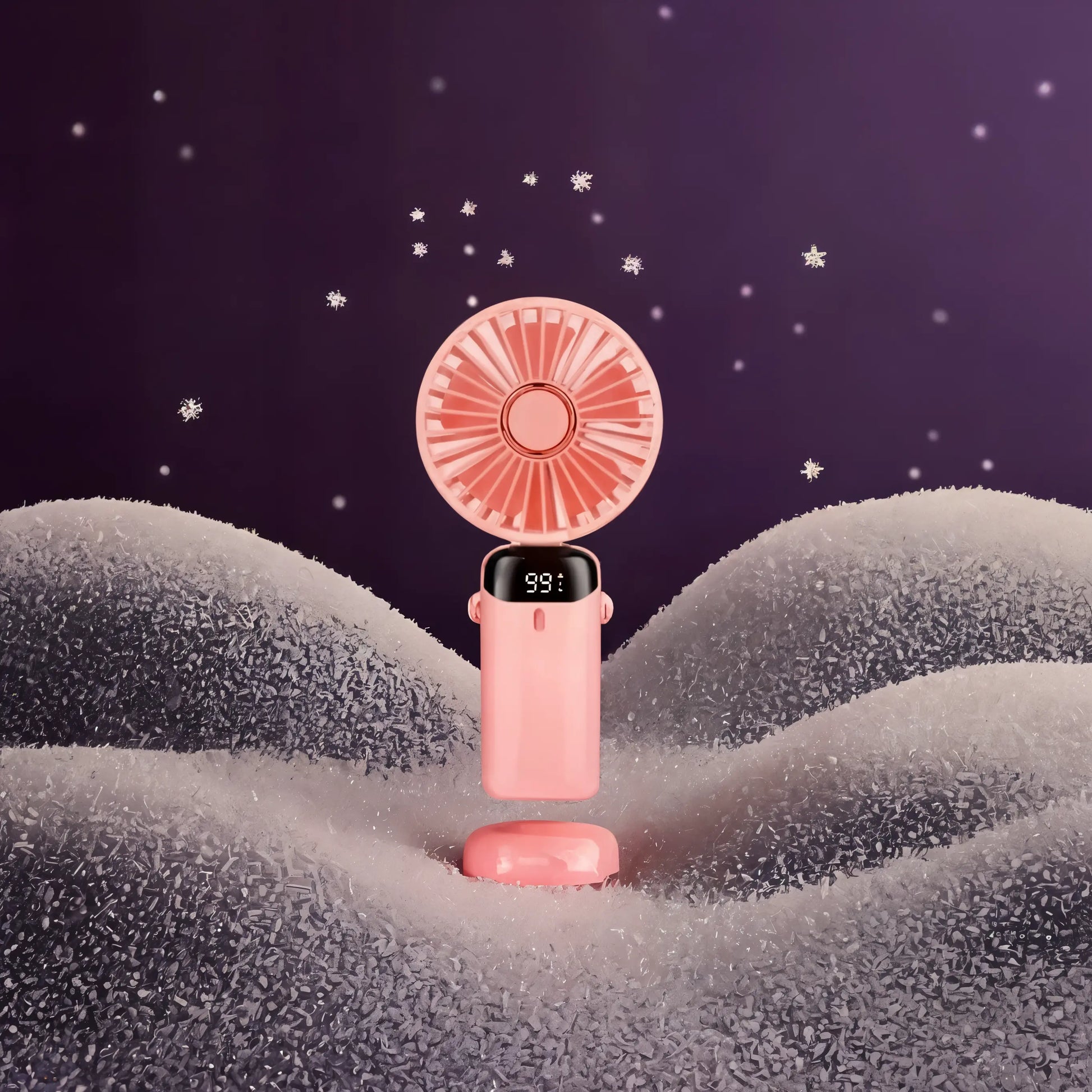 Portable Handheld Fan – Foldable, Rechargeable & USB-Powered Cooling Fan with LED Display - Kalesh Monk