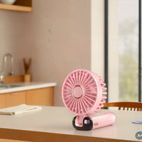 Portable Handheld Fan – Foldable, Rechargeable & USB-Powered Cooling Fan with LED Display - Kalesh Monk