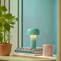 Mushroom-Top Rechargeable LED Table Lamp – Touch Dimming, Cordless Modern Desk & Bedside Light with Sleek Finish - Kalesh Monk