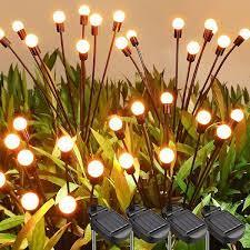 Solar Powered Firefly Lights Outdoor Solar Firefly Garden Light Waterproof Decorative Solar Lights for Pathway Decoration Warm - Kalesh Monk