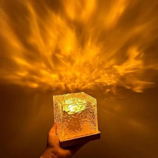 Dynamic Rotating Water Ripple Night Light, Color Changing Crystal Lamp with Remote