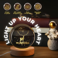 3D Crystal Ball Nightlight Decolamp Solar System Model Decor Science Astronomy Celestial Sphere Cool Desk Present Space Gifts Decor