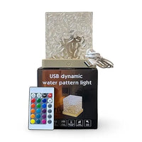Dynamic Rotating Water Ripple Night Light, Color Changing Crystal Lamp with Remote
